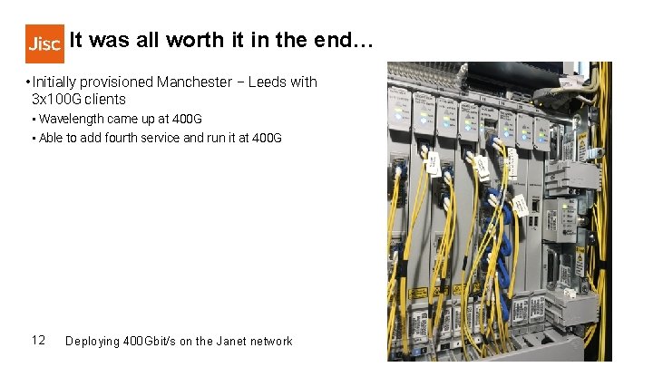 It was all worth it in the end… • Initially provisioned Manchester – Leeds
