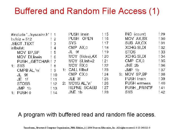 Buffered and Random File Access (1) A program with buffered read and random file