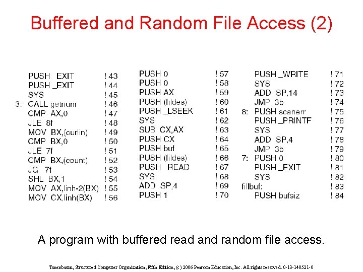 Buffered and Random File Access (2) A program with buffered read and random file