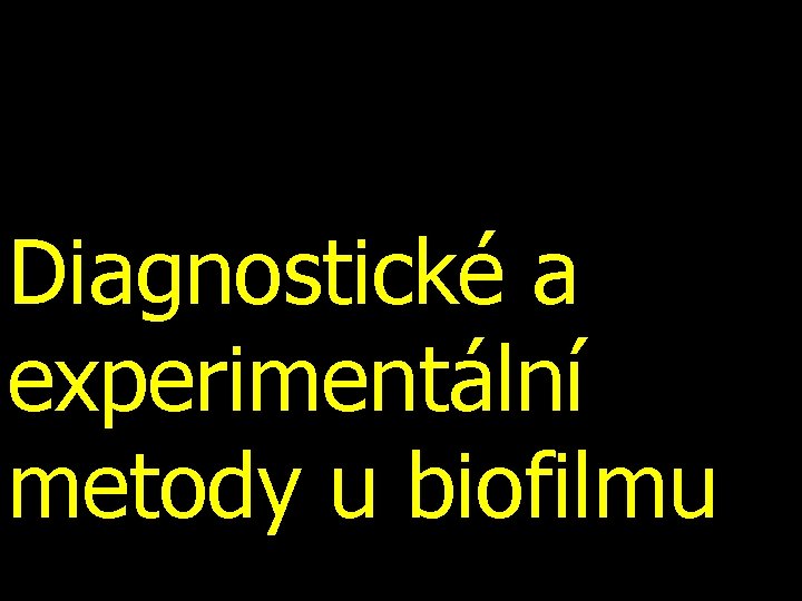 Diagnostické a experimentální metody u biofilmu 