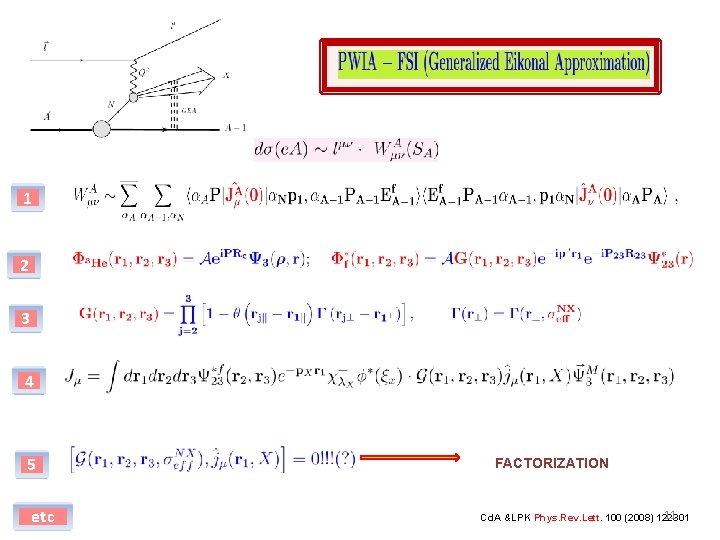 1 2 3 4 5 etc FACTORIZATION 11 Cd. A &LPK Phys. Rev. Lett.