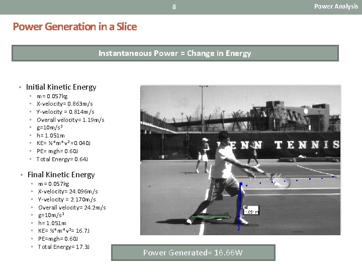 8 Power Generation in a Slice Instantaneous Power = Change in Energy • Initial