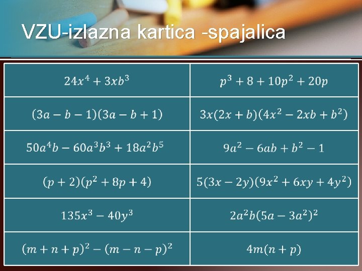 VZU-izlazna kartica -spajalica 