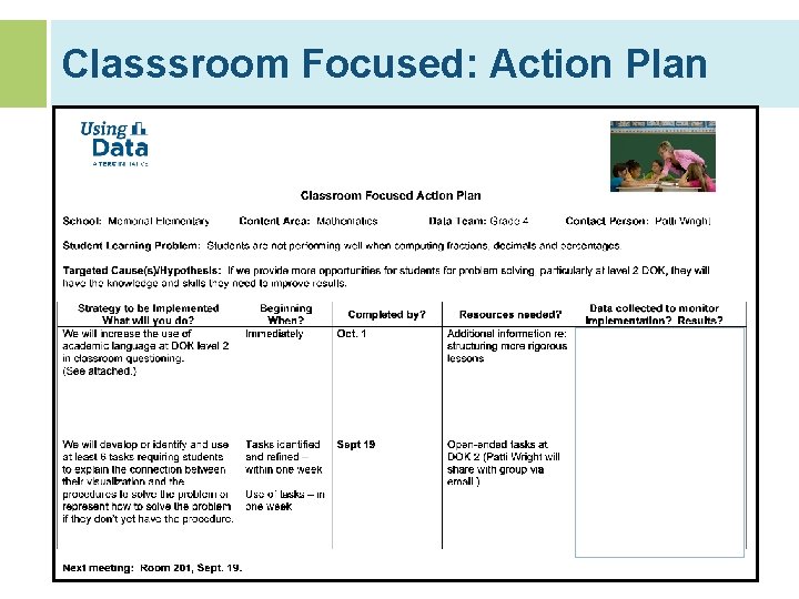 Classsroom Focused: Action Plan Using Data ©TERC 2013 