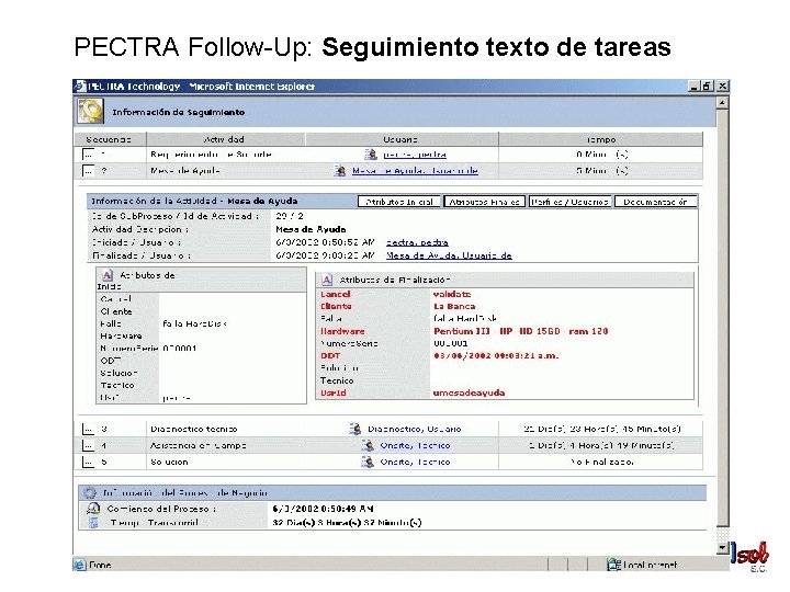 PECTRA Follow-Up: Seguimiento texto de tareas 