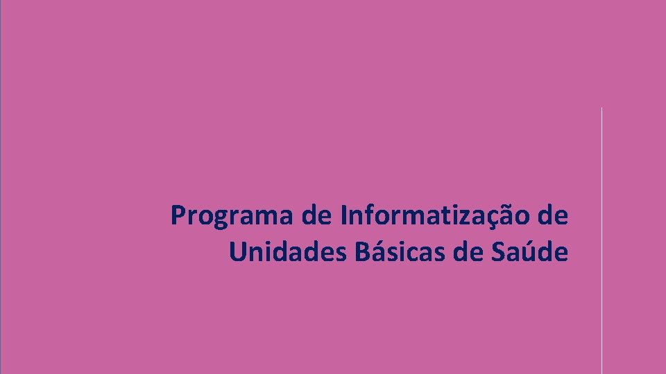 Programa de Informatização de Unidades Básicas de Saúde 