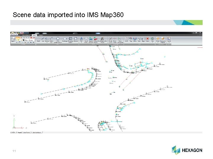 Scene data imported into IMS Map 360 Total Station Import Example 11 