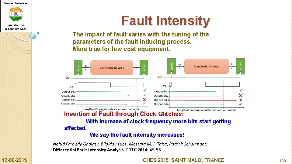 Secured Embedded Architecture Laboratory (SEAL) Fault Intensity The impact of fault varies with the