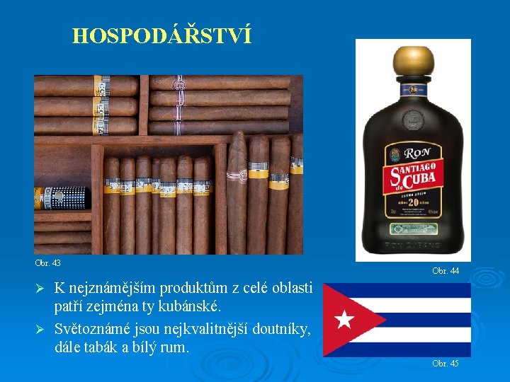 HOSPODÁŘSTVÍ Obr. 43 Obr. 44 K nejznámějším produktům z celé oblasti patří zejména ty