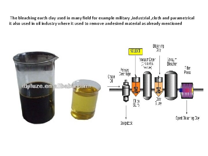 The bleaching earth clay used in many field for example military , industrial ,