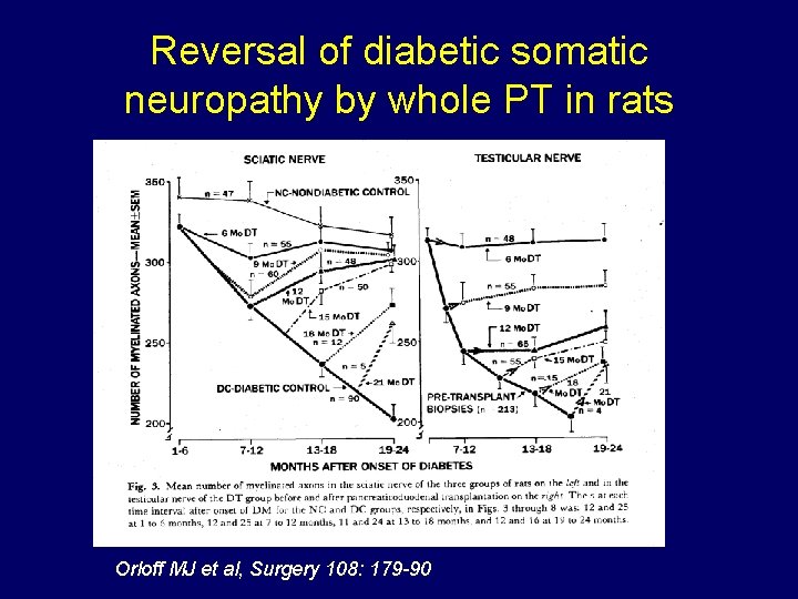 Reversal of diabetic somatic neuropathy by whole PT in rats Orloff MJ et al,