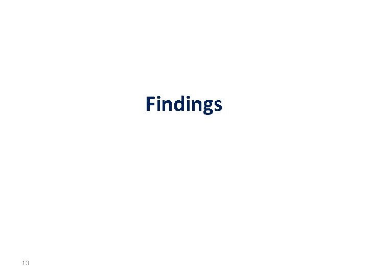 Findings 13 