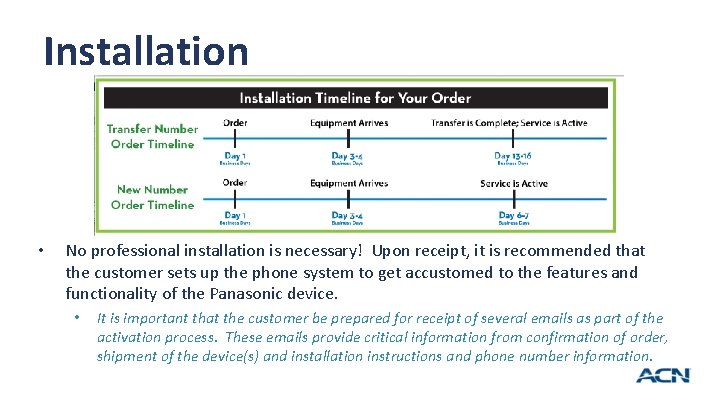 Installation • No professional installation is necessary! Upon receipt, it is recommended that the Installation • No professional installation is necessary! Upon receipt, it is recommended that the