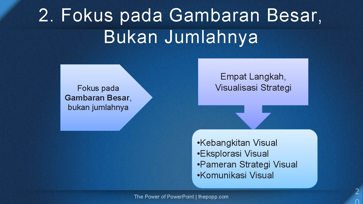 2. Fokus pada Gambaran Besar, Bukan Jumlahnya Fokus pada Gambaran Besar, bukan jumlahnya Empat