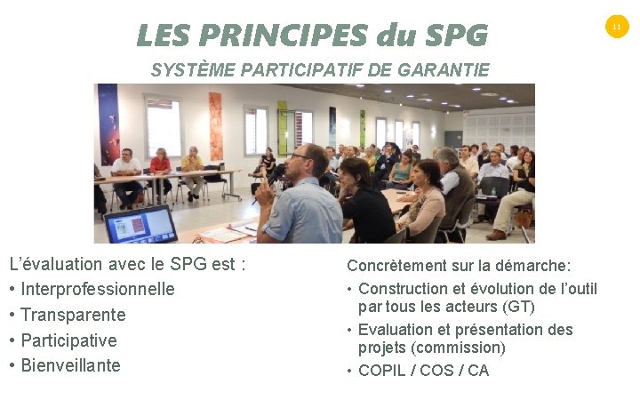 LES PRINCIPES du SPG SYSTÈME PARTICIPATIF DE GARANTIE L’évaluation avec le SPG est :