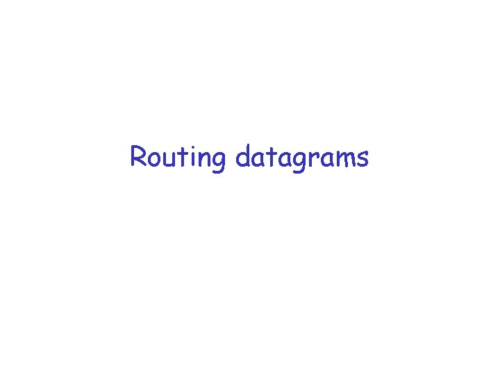 Routing datagrams 