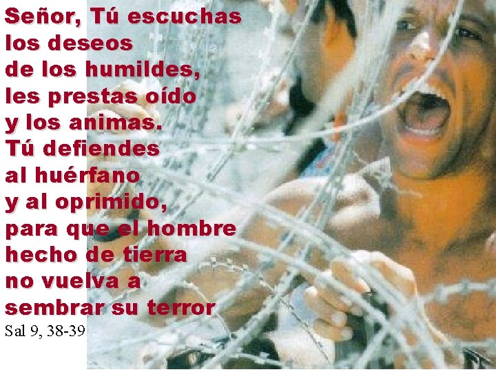 Señor, Tú escuchas los deseos de los humildes, les prestas oído y los animas.