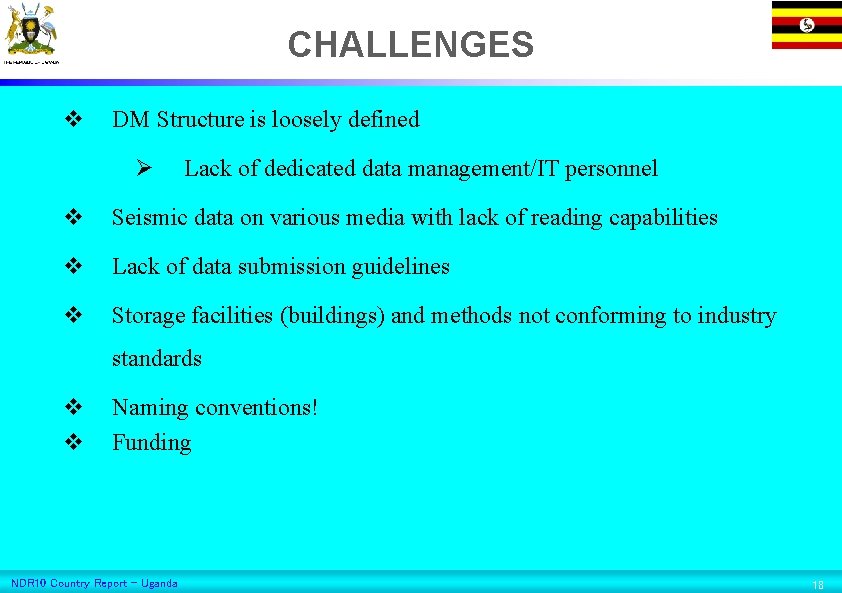 CHALLENGES v DM Structure is loosely defined Ø Lack of dedicated data management/IT personnel