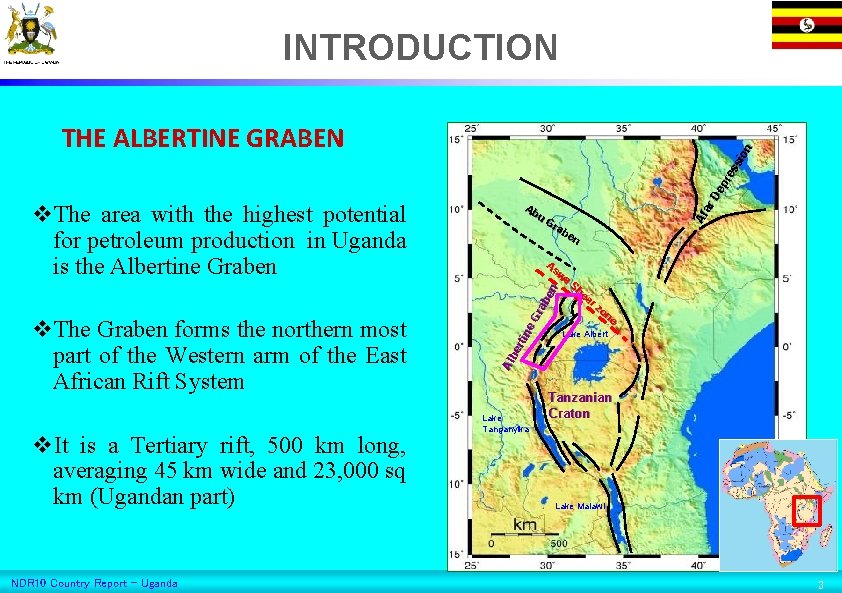 INTRODUCTION v. It is a Tertiary rift, 500 km long, averaging 45 km wide