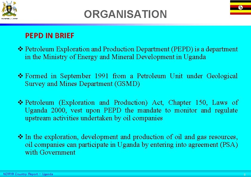 ORGANISATION PEPD IN BRIEF v Petroleum Exploration and Production Department (PEPD) is a department