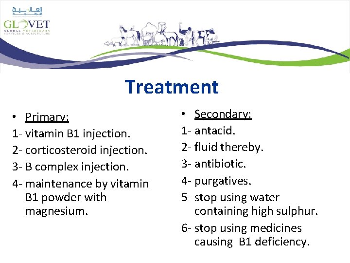 Treatment • Primary: 1 - vitamin B 1 injection. 2 - corticosteroid injection. 3