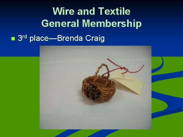 Wire and Textile General Membership n 3 rd place—Brenda Craig 