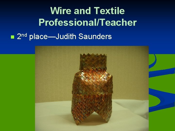 Wire and Textile Professional/Teacher n 2 nd place—Judith Saunders 