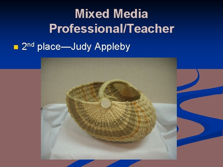 Mixed Media Professional/Teacher n 2 nd place—Judy Appleby 