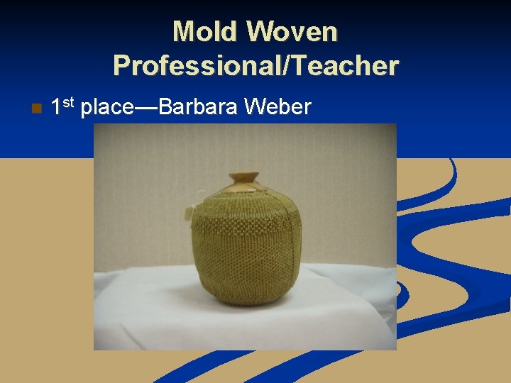 Mold Woven Professional/Teacher n 1 st place—Barbara Weber 