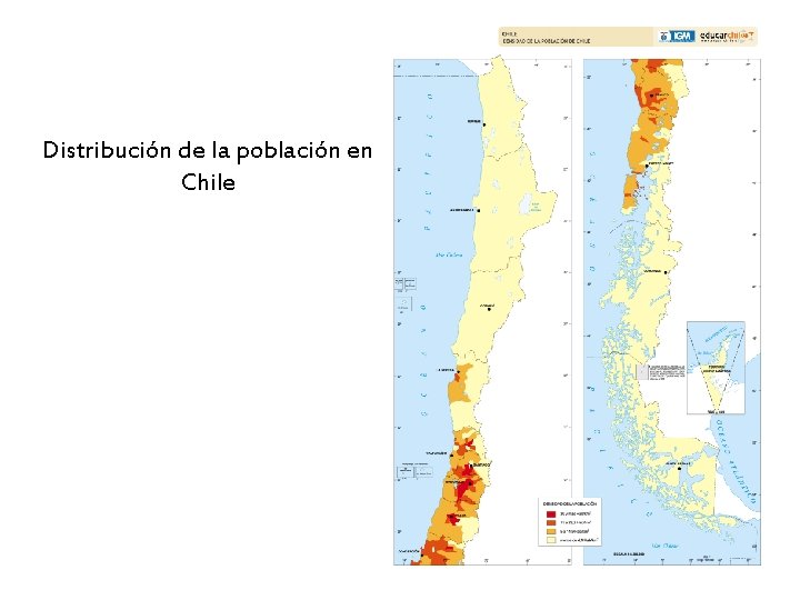 Distribución de la población en Chile 