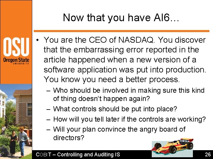Now that you have AI 6… • You are the CEO of NASDAQ. You