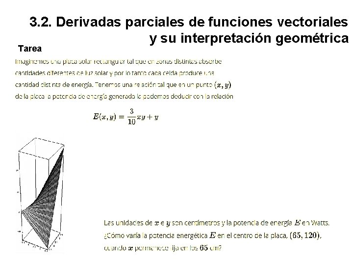 3. 2. Derivadas parciales de funciones vectoriales y su interpretación geométrica Tarea 