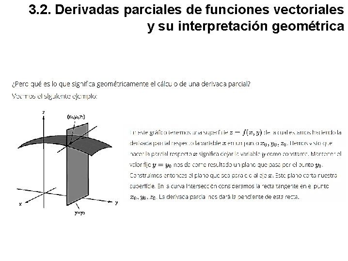 3. 2. Derivadas parciales de funciones vectoriales y su interpretación geométrica 