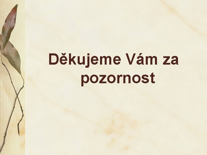 Děkujeme Vám za pozornost 