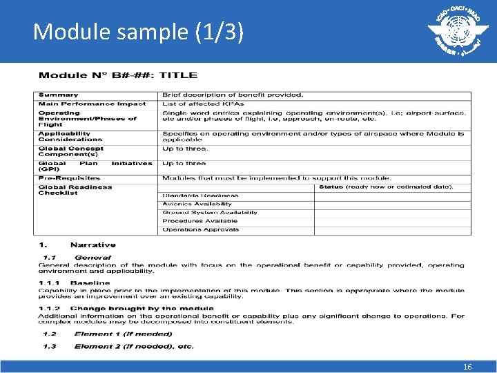 Module sample (1/3) 16 Module sample (1/3) 16