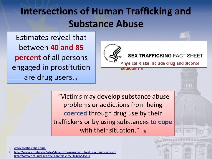Intersections of Human Trafficking and Substance Abuse Estimates reveal that between 40 and 85