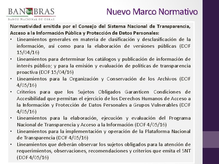 Nuevo Marco Normatividad emitida por el Consejo del Sistema Nacional de Transparencia, Acceso a