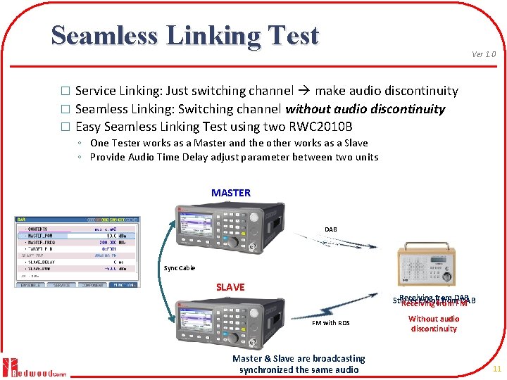 Seamless Linking Test Ver 1. 0 Service Linking: Just switching channel make audio discontinuity