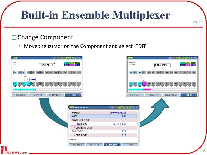 Built-in Ensemble Multiplexer Ver 1. 0 � Change Component ◦ Move the cursor on