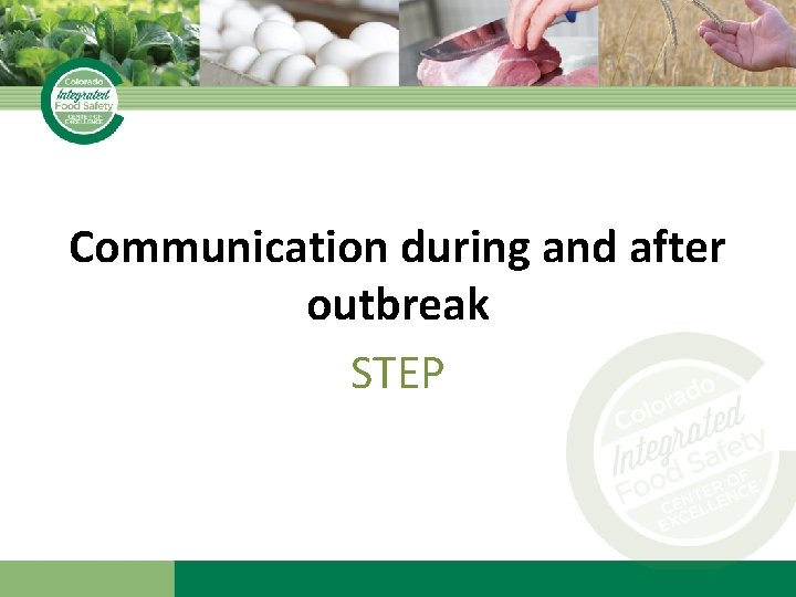 Communication during and after outbreak STEP 