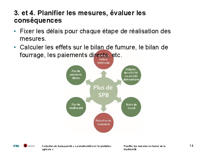 3. et 4. Planifier les mesures, évaluer les conséquences • Fixer les délais pour