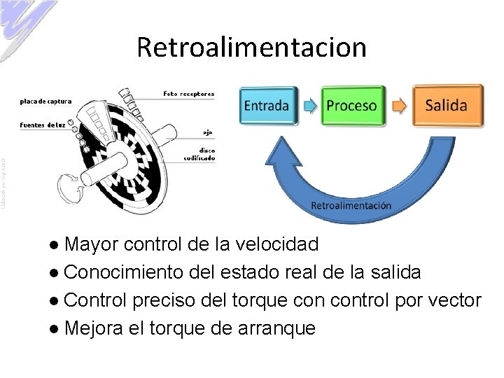 Elaborado por: Ing. A. M. O. Retroalimentacion Mayor control de la velocidad l Conocimiento