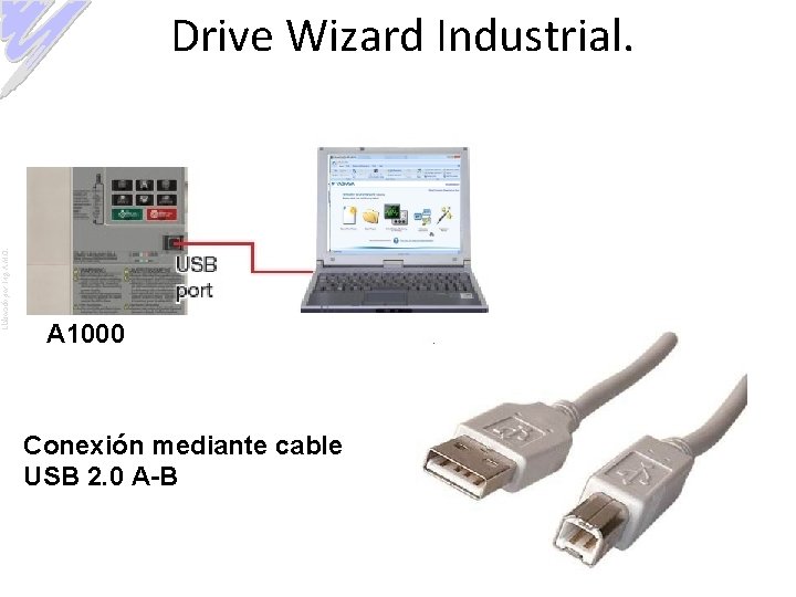 Elaborado por: Ing. A. M. O. Drive Wizard Industrial. A 1000 Conexión mediante cable