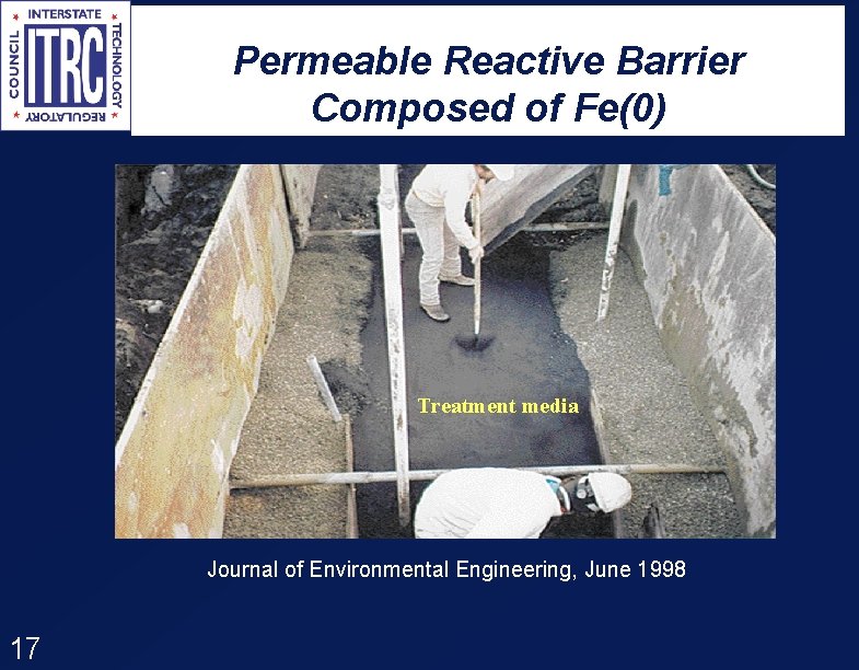 Permeable Reactive Barrier Composed of Fe(0) Treatment media Journal of Environmental Engineering, June 1998