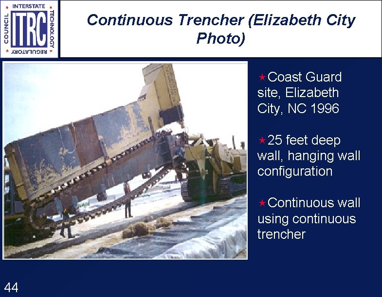 Continuous Trencher (Elizabeth City Photo) éCoast Guard site, Elizabeth City, NC 1996 é 25
