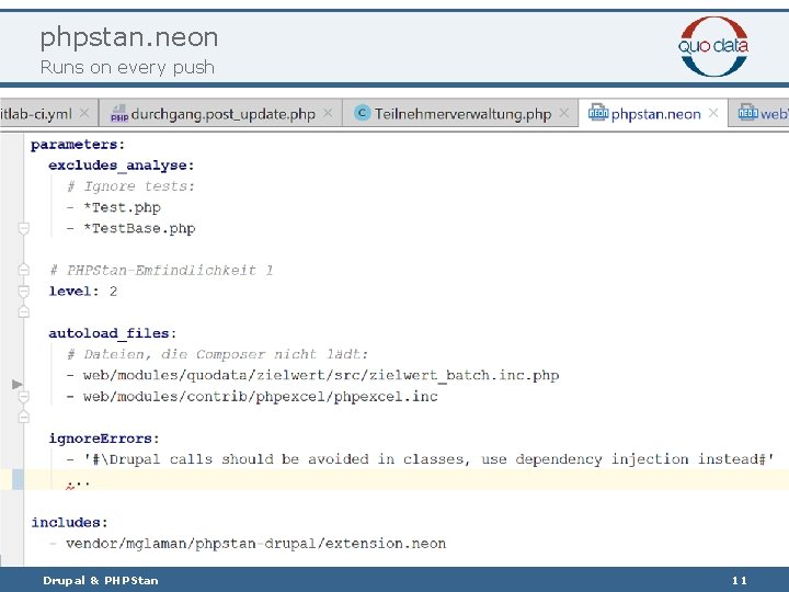 phpstan. neon Runs on every push Drupal & PHPStan 11 