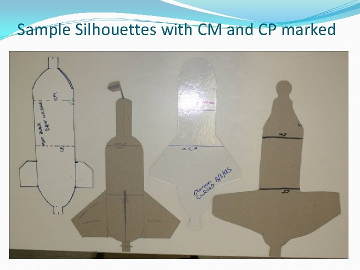 Sample Silhouettes with CM and CP marked 