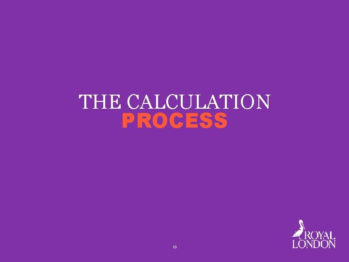 THE CALCULATION PROCESS 13 