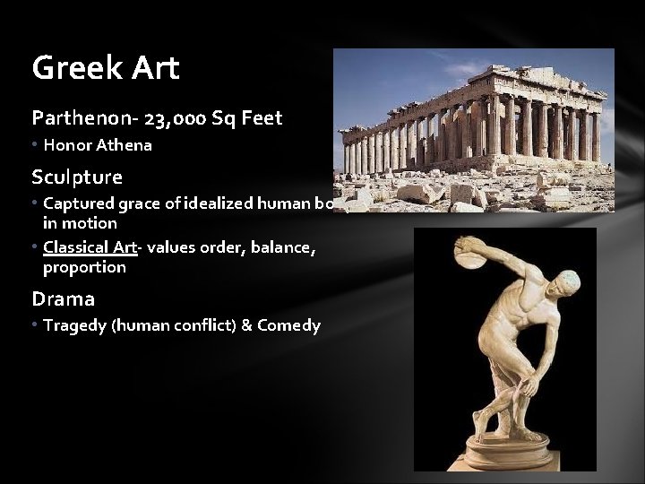 Greek Art Parthenon- 23, 000 Sq Feet • Honor Athena Sculpture • Captured grace