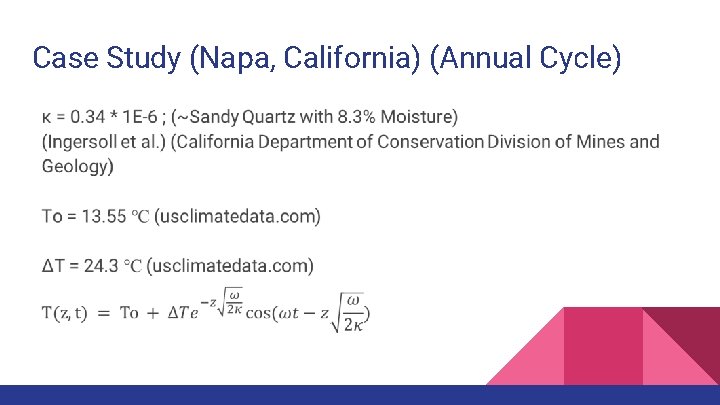 Case Study (Napa, California) (Annual Cycle) 